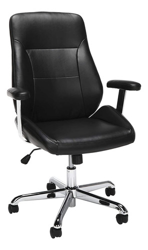 Ofm 730-l-blk - Silla De Oficina De Piel Con Respaldo Medio.