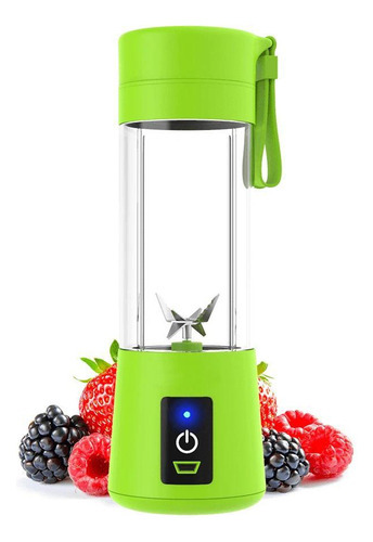 Mini Mixer Juice 320ml Usb 6lâminas Verde