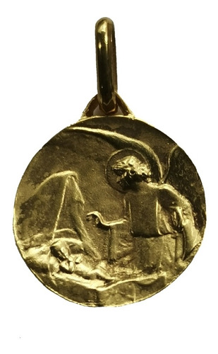 Medalla Oro 18k Angel De La Guarda #1175 Bautizo Comunión 