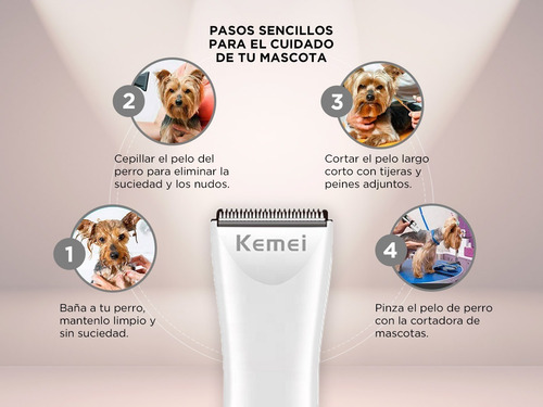 Imagen 3 de 6 de Maquina Cortar Pelo Perro Gato Mascotas Kemei Km-1051