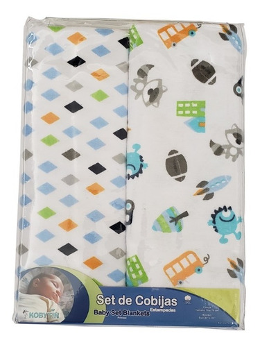 Set De 2 Cobijas Bebé Estampadas