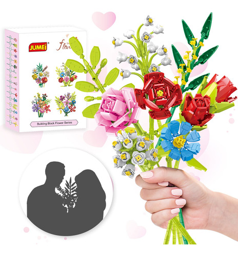 Juego Construccion Ramo Flor 683 Pieza Bloque Botanica