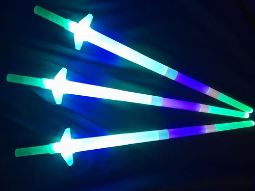 Vara Espada Luminosa Led Extensible Plastica Luces Pack X 10