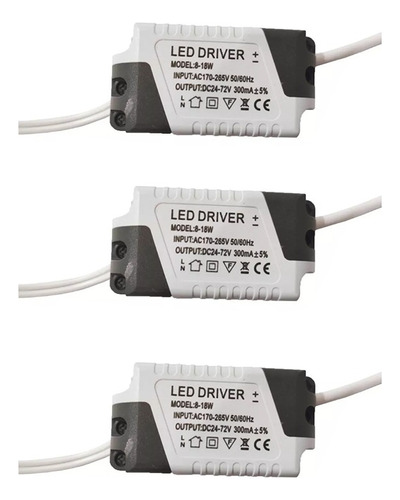 X10 Led Driver 8w-18w Dc 300ma Transformador