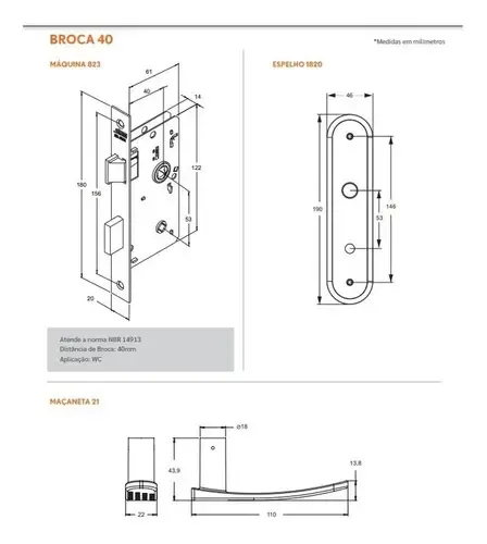 Fechadura Porta De Banheiro Stam 1820/21 Antique - Broca 40