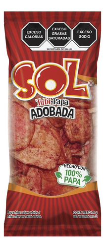 Botana Sol Tubi Papas Adobada Crujiente Chile 100g