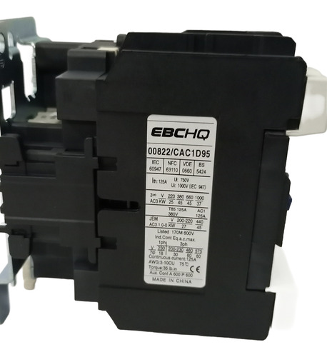 Contactor Tripolar Cac1-d9511, 95 Amp / 220vac, Ebchq.