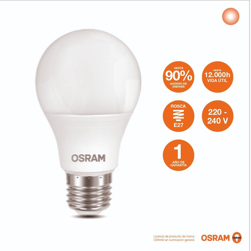 Pack X 10 Lámpara Led Osram 5w Luz Calida E27
