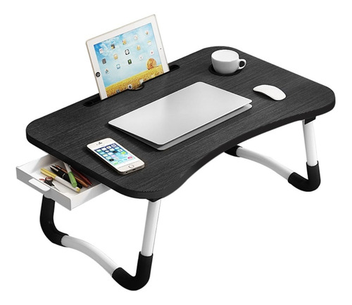 Mesa Portátil Dobrável P/ Notebook Cama Home Office Refeição Preto