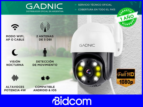 Cámara Domo Seguridad Gadnic Kit X4 Modo Wifi 2 Antenas
