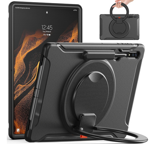 Capa Preta Para Tablet Tpu + Pc Para Samsung Galaxy Tab S10