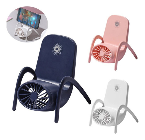 Soporte Para Teléfono Móvil+pequeño Ventilador Mini Multifun