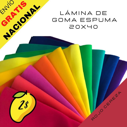 Lamina De Goma Espuma Color Rojo Cereza Manualidades Foami