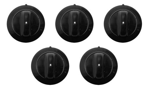 Juego 5 Perillas Cocina Longvie 6mm Blanco/negro Mod Bajo 