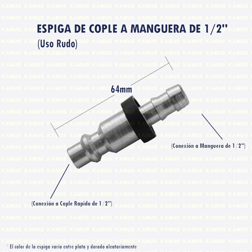 Paq 2 Espigas 1/2 Cople A Manguera Y Manguera A Rosca
