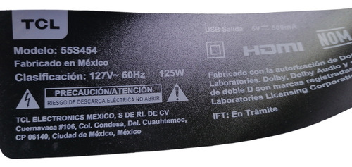 Bocinas Para Tv Tcl 55s454 (Usado)