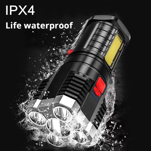 Linterna Usb Recargable Cob De 5 Niveles De Alta Potencia .