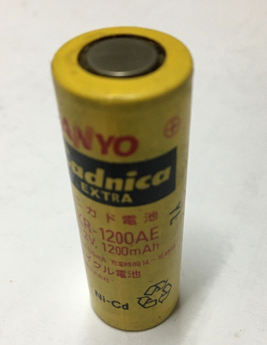 Pila Bateria Sanyo Kr-1200ae 1,2v 1200mah A Ni-cd 5 X 1.5cm