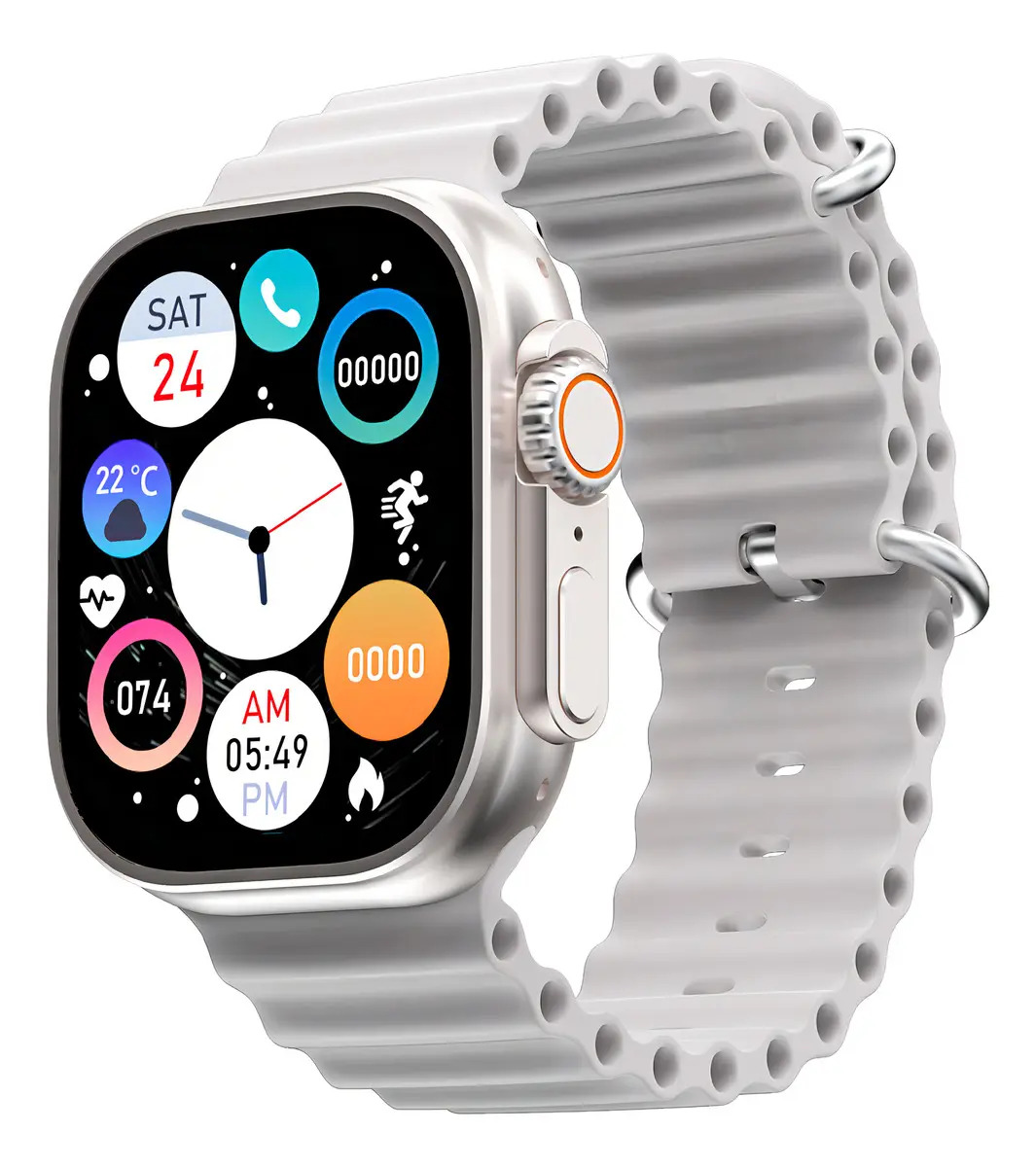 Relógio Smartwatch W84 Pro Max Ultra Plus Ip67 Lançar Em2025 Caixa Pulseira Cinza/prata