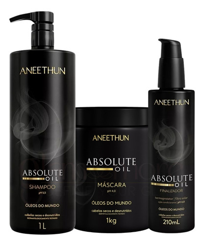 Kit Shampoo+mascara+final Absolute Oil Aneethun Profissional