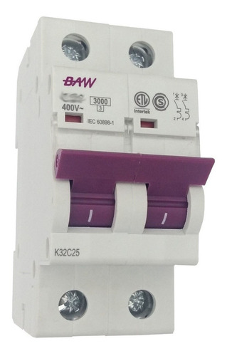 Llave Termica Bipolar Baw Termomagnetica 40a 50a 63a Color Blanco Corriente Nominal 50 A Voltaje Nominal 240v