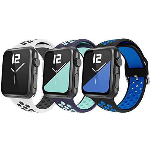 Hloveb 3 Pack Sport Bands Compatible Con Apple Watch Bands 4