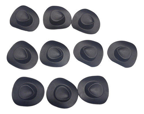 10 Piezas De Mini Sombrero De Para Casa De Muñecas, Negro