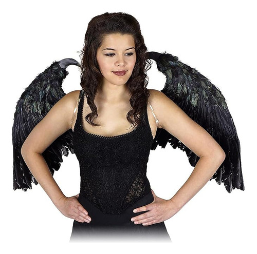 Ala Plumas Negras Inspirada En Malefica Disfraz Angel Caido