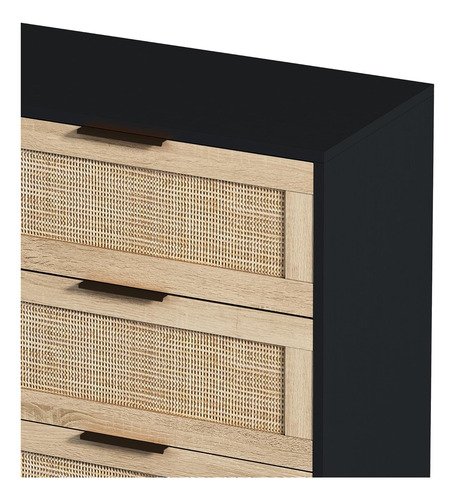Cómoda De Ratán De 43 Pulgadas Para Dormitorio, 6 Cajones, C