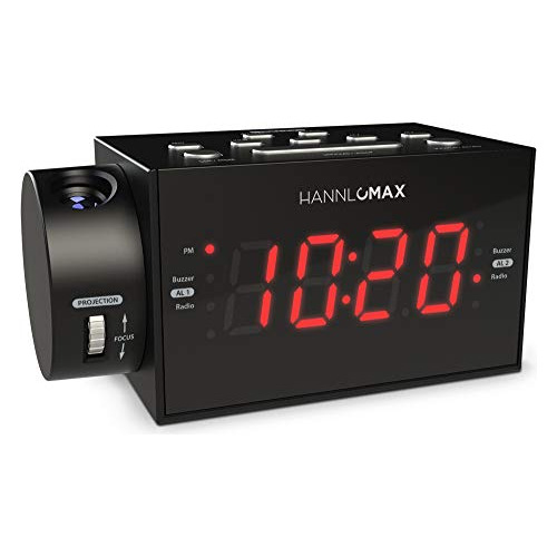 Hannlomax Hx-109cr Pll Radio Fm, Reloj Con Alarma Doble, Pro