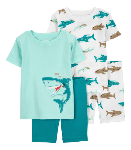 Pijama De 2 Piezas De Tiburón De Bebé 1q510910 | Carters ®