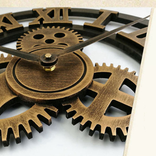 Reloj De Pared Grande De Madera Vintage Gear Clock Us Style