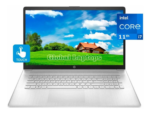 Laptop  HP 17-cn0065cl silver táctil 17.3", Intel Core i7 1165G7  16GB de RAM 512GB SSD, Intel Iris Xe Graphics G7 96EUs 1600x900px Windows 11 Home