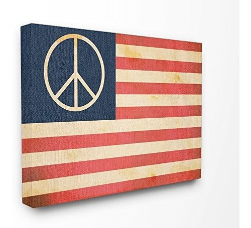 The Stupell Home D Cor Collection Peace American Flag Arte D
