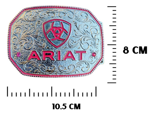 Fivela Ariat Rosa Premium Lançamento Prateado