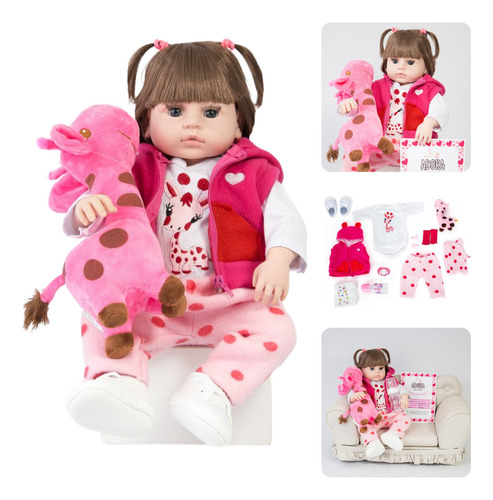 Boneca Baby Reborn Realista Npk Doll Bebê Girafa Kd187zz1870