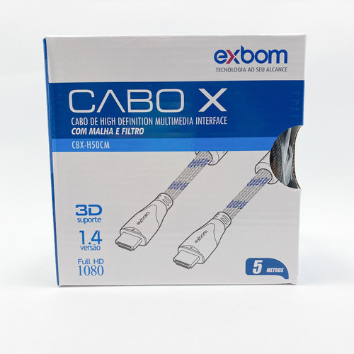 Imagem 1 de 2 de Cabo X Hdmi 5mts Exbom Cbx H50cm 