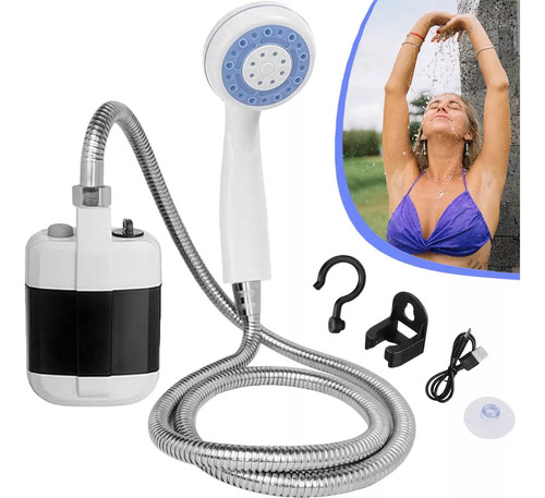 Pack X2 Ducha Portátil Para Camping Recargable Al Aire Libre