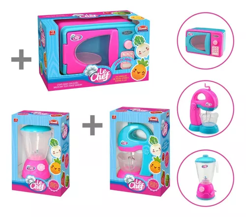 Kit Jogo De Cozinha Infantil Completo Para Comidinha Le Chef