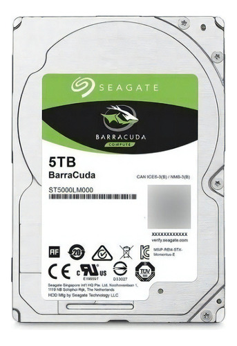 Disco rígido interno Seagate Barracuda ST5000LM000 5TB