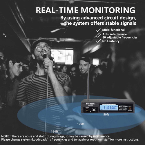Sistema De Monitor Inalámbrico Mono Iem Uhf Para Estudio Y D