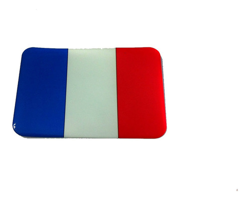 Adesivo Resinado Da Bandeira Da França 5x3 Cm