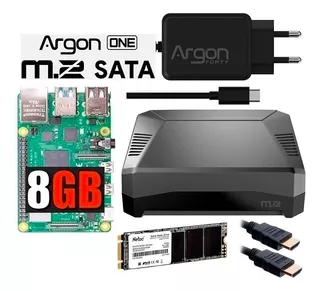 Kit Raspberry Pi4 8gb Ram Case Argon One M.2 + Ssd M2 128gb