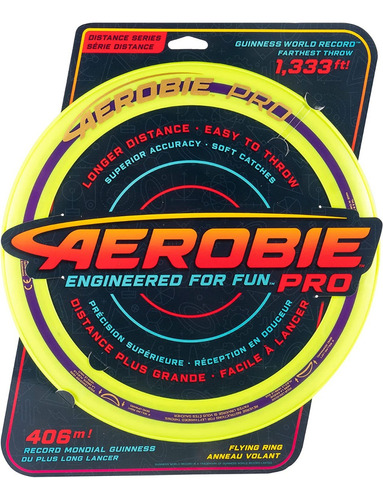 Aerobie Pro Aro Dinamico Frisbee Volador 33 Cm Int 88400 Color Verde