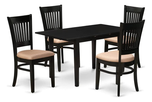 East West Furniture Nfva5-blk-c Juego De Comedor