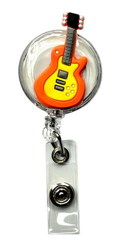 Yoyo Portacredencial Retractil Guitarra Eléctrica Animada