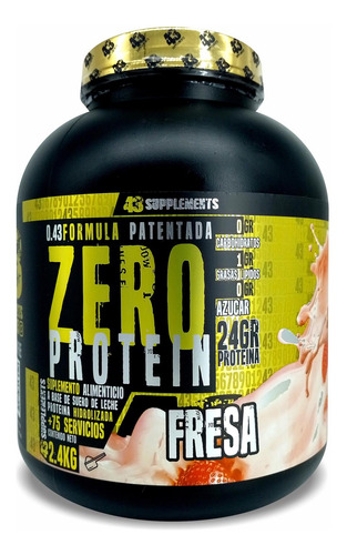43 Proteina Zero Hidrolizada 2.4 Kg Fresa 43 Supplements