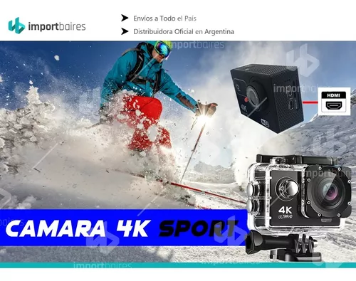 declaración Saltar profundo Camara Sport Go Plu Sumergible Ultra Hd 4k Wifi Deportes Extremos Moto  Casco Surf+ Accesorios