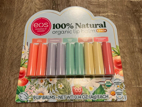 Eos Bálsamos Labiales Pack 9 Unidades, 5 Sabores 4gr C/u