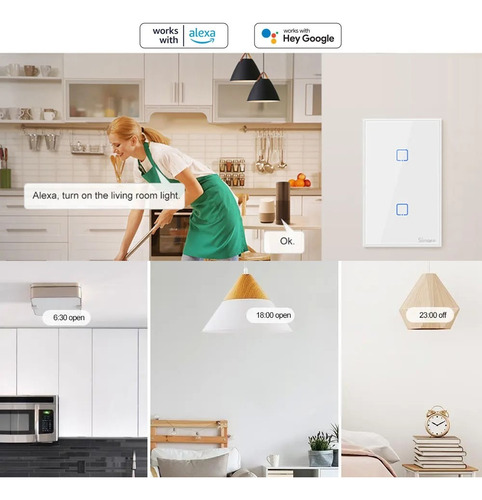 Sonoff T2 Interruptor Wifi Rf 3 Botones Ewelink Alexa Google